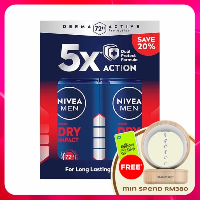 NIVEA FOR MEN - Deodorant Dry Roll On Twin Pack 2x50ml