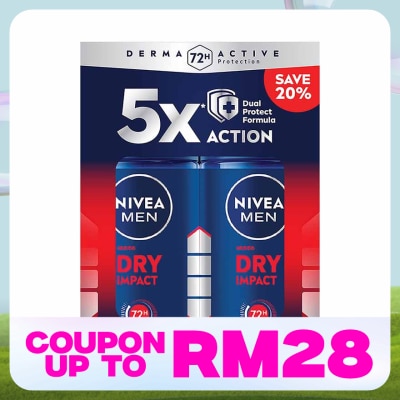 NIVEA FOR MEN Deodorant Dry Roll On Twin Pack 2x50ml