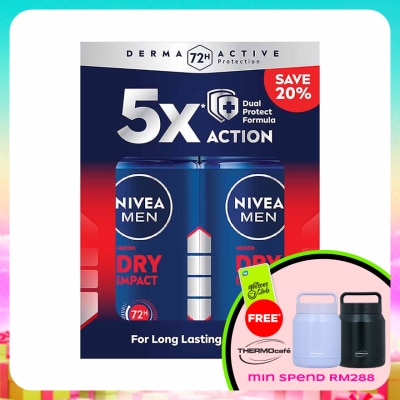 NIVEA FOR MEN - Deodorant Dry Roll On Twin Pack 2x50ml