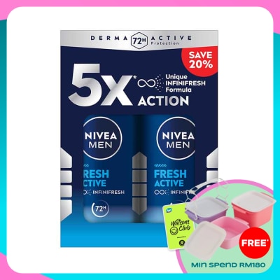 NIVEA FOR MEN Deodorant Fresh Roll On 2x50ml