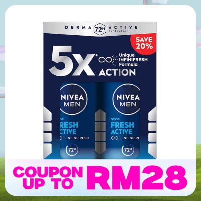 NIVEA FOR MEN Deodorant Fresh Roll On 2x50ml
