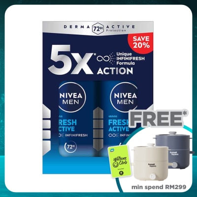 NIVEA FOR MEN Deodorant Fresh Roll On 2x50ml