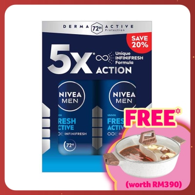 NIVEA FOR MEN Deodorant Fresh Roll On 2x50ml