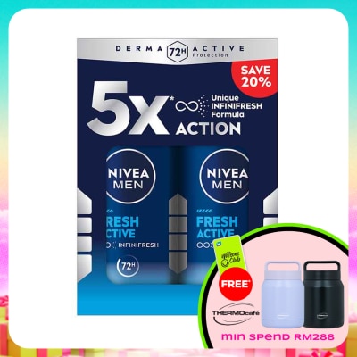 NIVEA FOR MEN - Deodorant Fresh Roll On 2x50ml