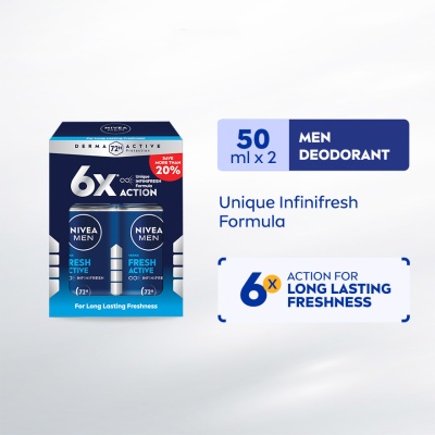 NIVEA FOR MEN Deodorant Fresh Roll On 2x50ml image