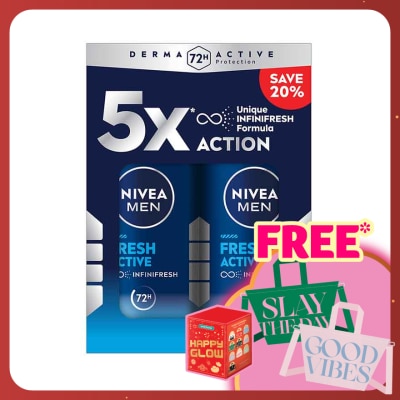 NIVEA FOR MEN Deodorant Fresh Roll On 2x50ml