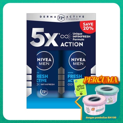 NIVEA FOR MEN Deodorant Fresh Roll On 2x50ml