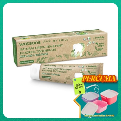WATSONS - Natural Green Tea & Mint Fluoride Toothpaste 110g