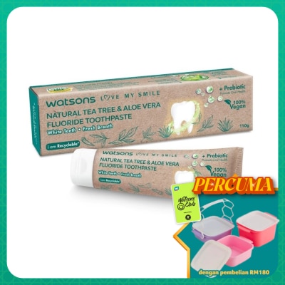 WATSONS - Natural Tea Tree & Aloe Vera Fluoride Toothpaste 110g