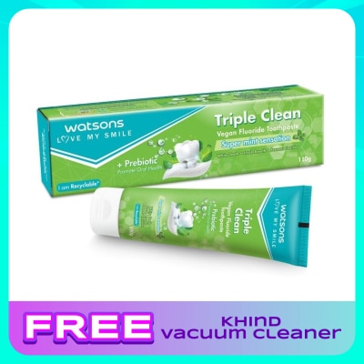 WATSONS Triple Clean Fluoride Vegan Toothpaste 110g
