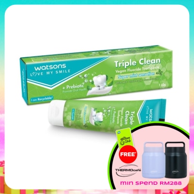 WATSONS - Triple Clean Fluoride Vegan Toothpaste 110g