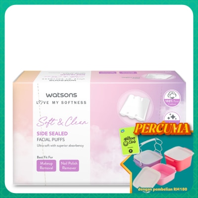 WATSONS - Side Sealed Facial Cotton Puff 100's