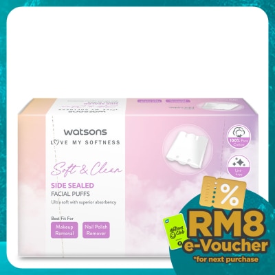 WATSONS Side Sealed Facial Cotton Puff 100's