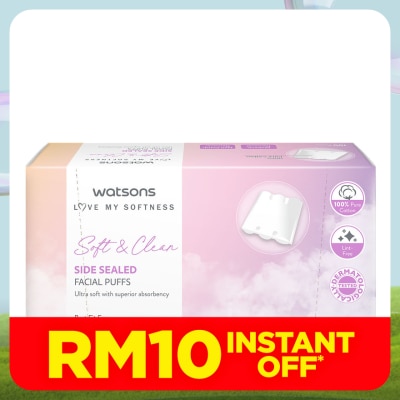 WATSONS Side Sealed Facial Cotton Puff 100's