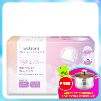 WATSONS - Side Sealed Facial Cotton Puff 100's