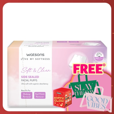 WATSONS Side Sealed Facial Cotton Puff 100's