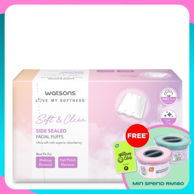 WATSONS Side Sealed Facial Cotton Puff 100's