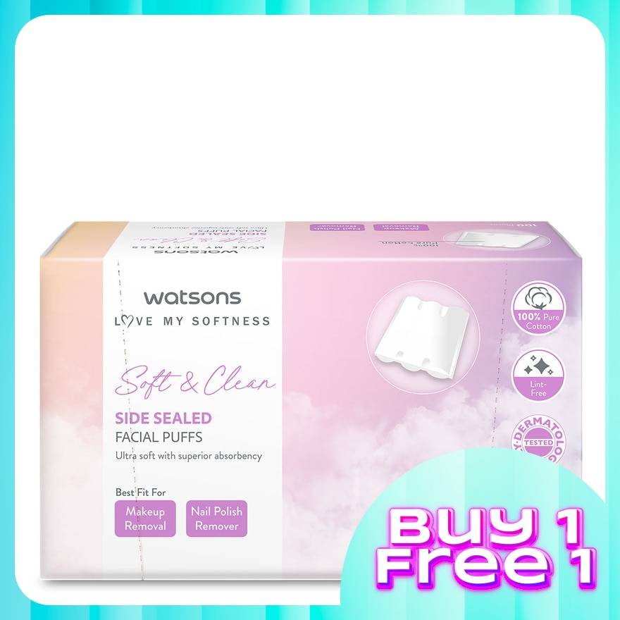 Side Sealed Facial Cotton Puff 100's