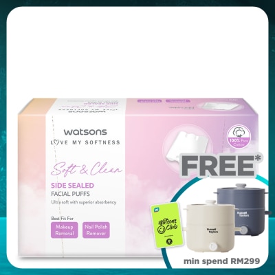 WATSONS Side Sealed Facial Cotton Puff 100's