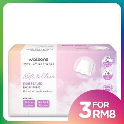 WATSONS Side Sealed Facial Cotton Puff 100's