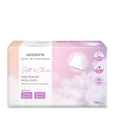 WATSONS Side Sealed Facial Cotton Puff 100's