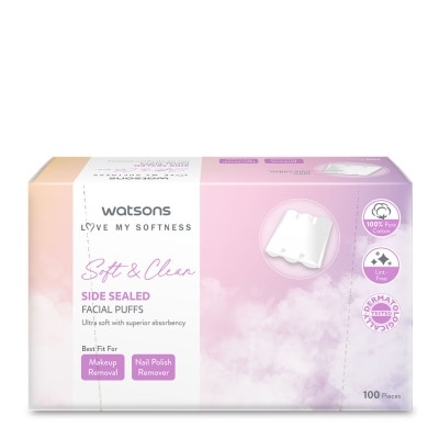 WATSONS Side Sealed Facial Cotton Puff 100's