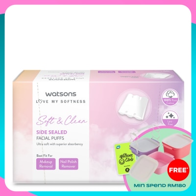WATSONS Side Sealed Facial Cotton Puff 100's