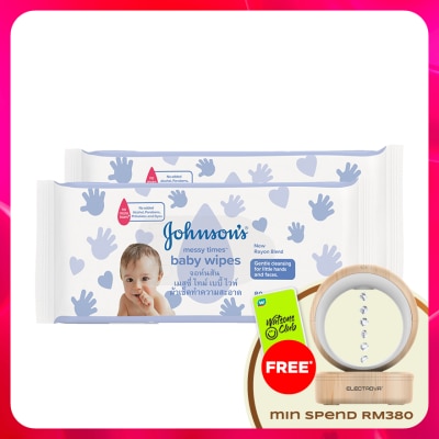 JOHNSON'S - Baby Messy Times Wipe Hand And Face 2 x 80's