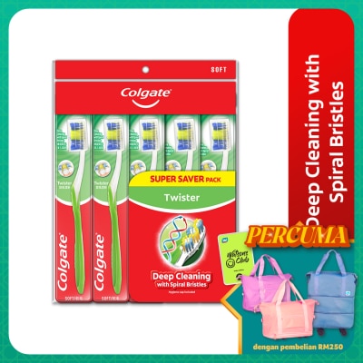 COLGATE Colgate Twister Toothbrush Valuepack (Soft) 5s