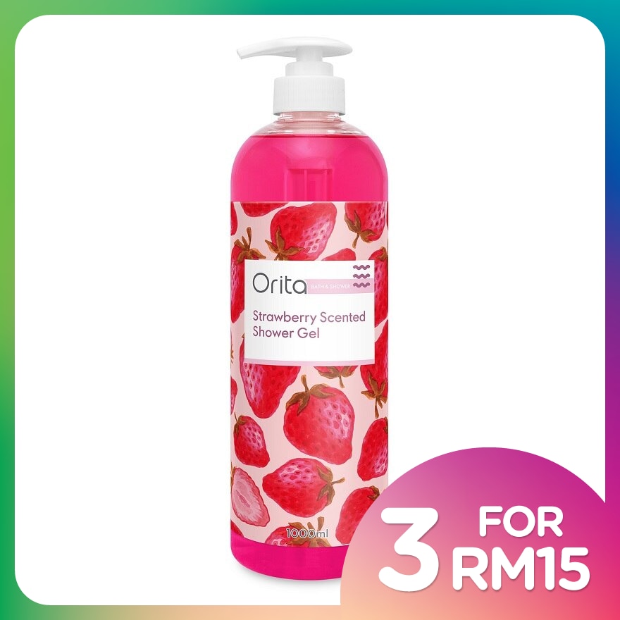 Strawberry Scented Shower Gel 1L
