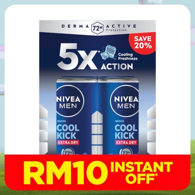 NIVEA FOR MEN Deodorant Cool Kick Roll On 2x50ml
