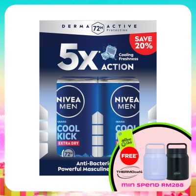 NIVEA FOR MEN - Deodorant Cool Kick Roll On 2x50ml