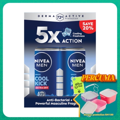 NIVEA FOR MEN - Deodorant Cool Kick Roll On 2x50ml