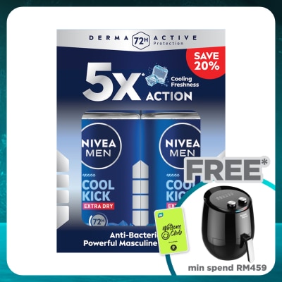 NIVEA FOR MEN Deodorant Cool Kick Roll On 2x50ml