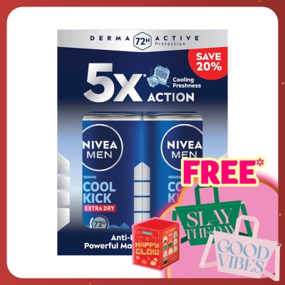 NIVEA FOR MEN Deodorant Cool Kick Roll On 2x50ml