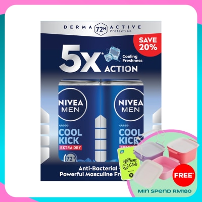 NIVEA FOR MEN Deodorant Cool Kick Roll On 2x50ml