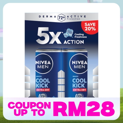 NIVEA FOR MEN Deodorant Cool Kick Roll On 2x50ml