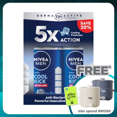 NIVEA FOR MEN Deodorant Cool Kick Roll On 2x50ml