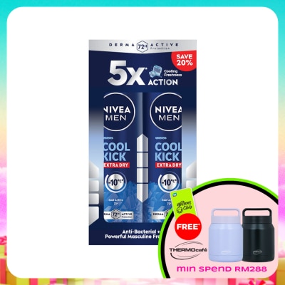 NIVEA FOR MEN - Deodorant Cool Kick Spray Twin Pack 2x150ml