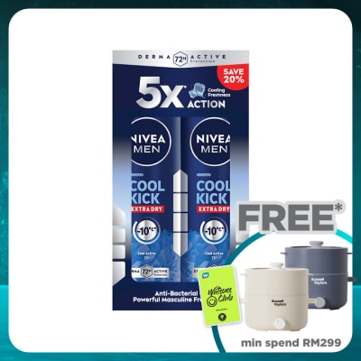NIVEA FOR MEN Deodorant Cool Kick Spray Twin Pack 2x150ml