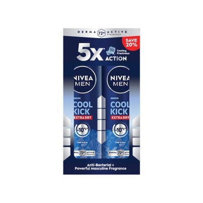 NIVEA FOR MEN Deodorant Cool Kick Spray Twin Pack 2x150ml