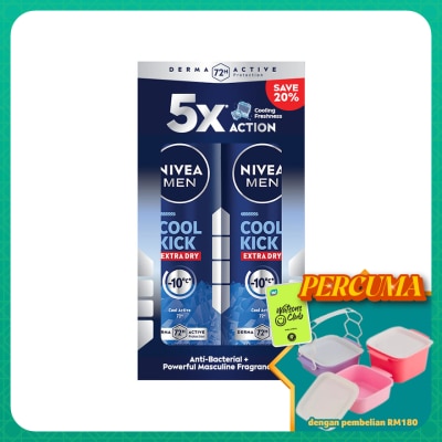 NIVEA FOR MEN - Deodorant Cool Kick Spray Twin Pack 2x150ml