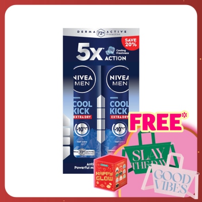NIVEA FOR MEN Deodorant Cool Kick Spray Twin Pack 2x150ml