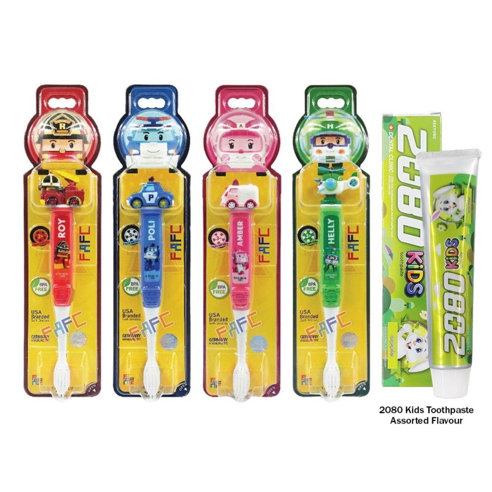 Robocar Poli Figurines Kids Toothbrush & Toothpast