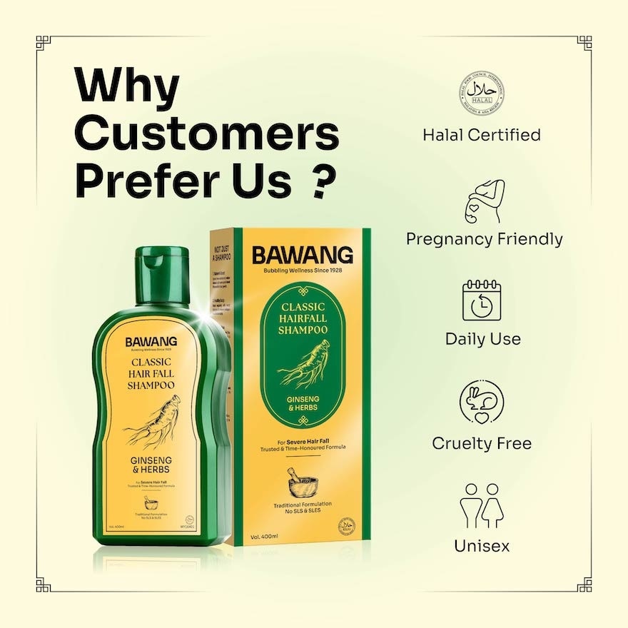 Classic Hair Fall Shampoo 400ml with Chinese Herbal Formulation