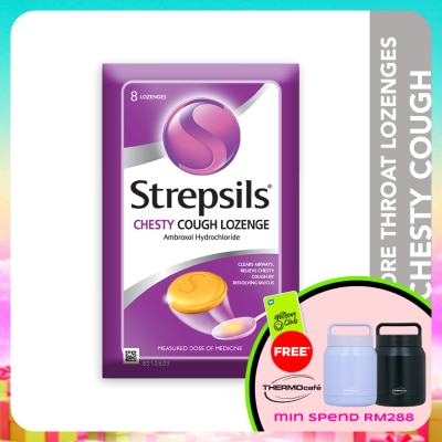STREPSILS - Sore Throat Lozenges Chesty Cough 8s