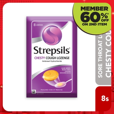 STREPSILS Sore Throat Lozenges Chesty Cough 8s