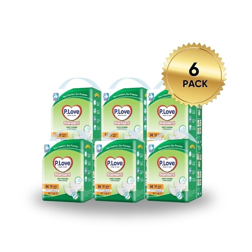 Standard Adult Diapers Tape M 10S X 6 Packs