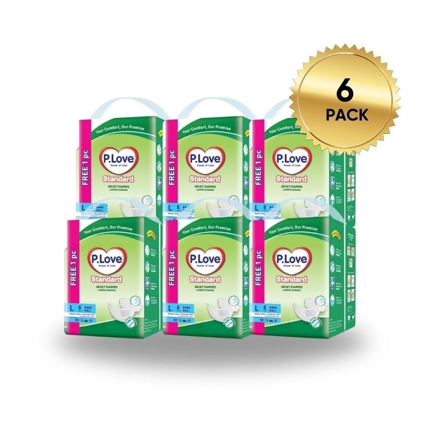 Standard Adult Diapers Tape L 8S X 6 Packs