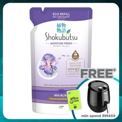 SHOKUBUTSU Body Shower Foam Iris 500g Refill